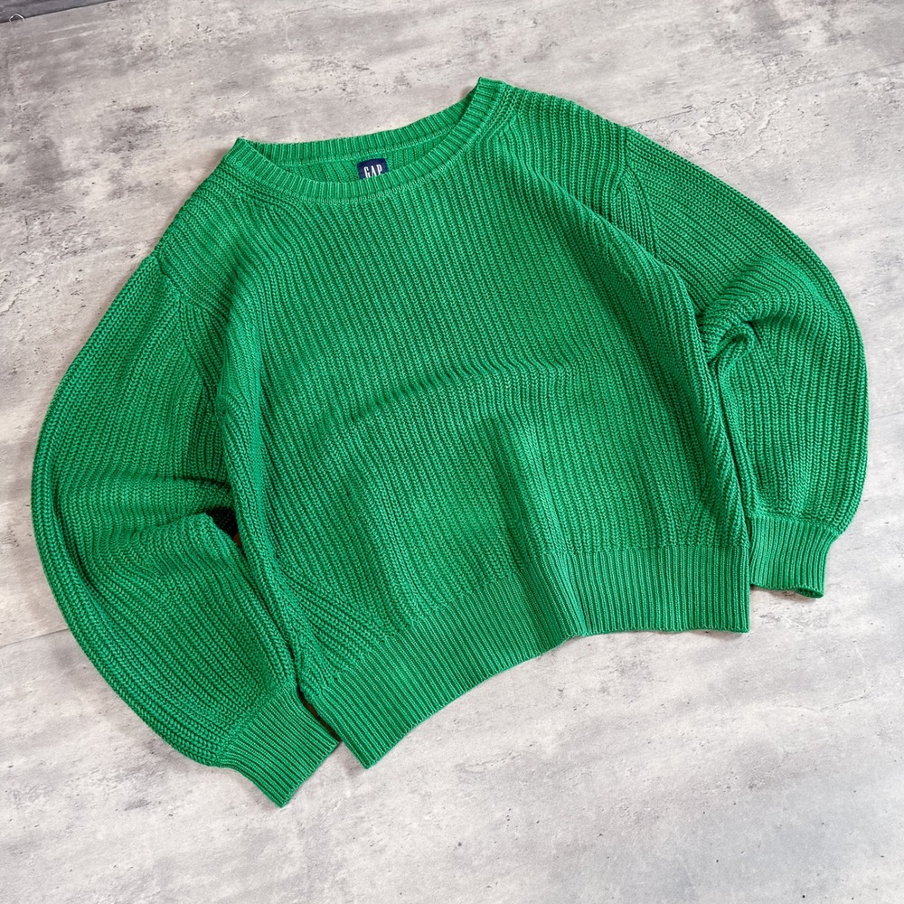 Y2K 2000's 00's Gap Forest Kelly Green Oversize Baggy Crewneck Sweater